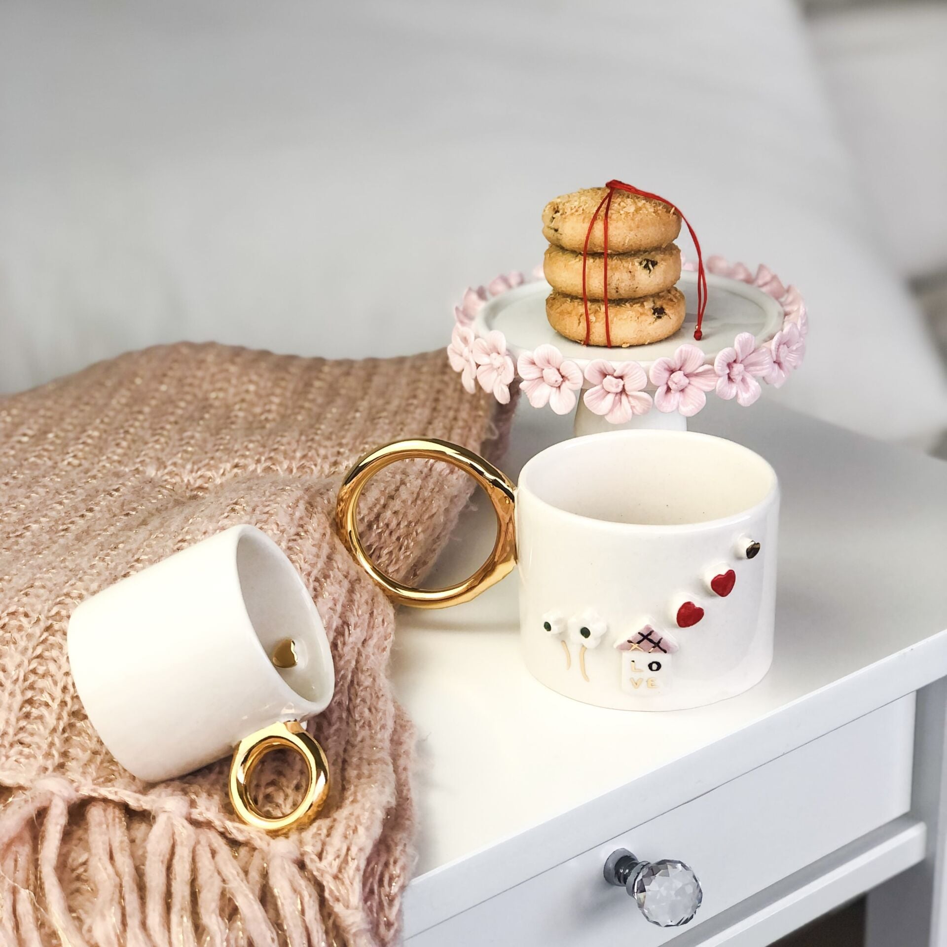 Love Home Mug, El Yapımı Sevgililer Günü Kupası