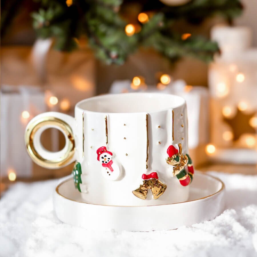 Yılbaşı Kahve Fincanı - Christmas Türk Kahvesi Fincanı