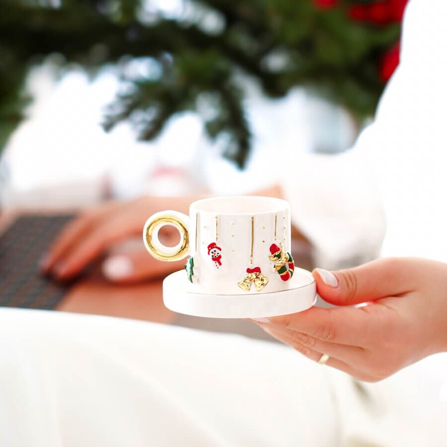 Yılbaşı Kahve Fincanı - Christmas Türk Kahvesi Fincanı