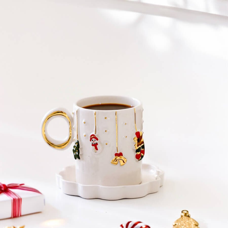 Yılbaşı Temalı Fincan - Christmas Double Türk Kahvesi Fincanı