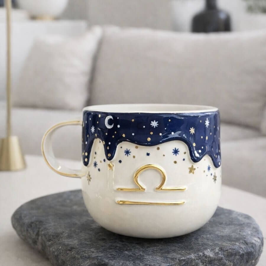 Burç Kupası, El Yapımı Burçlu Kupa, Mug Terazi Burç Kupası (23 Eylül – 22 Ekim)